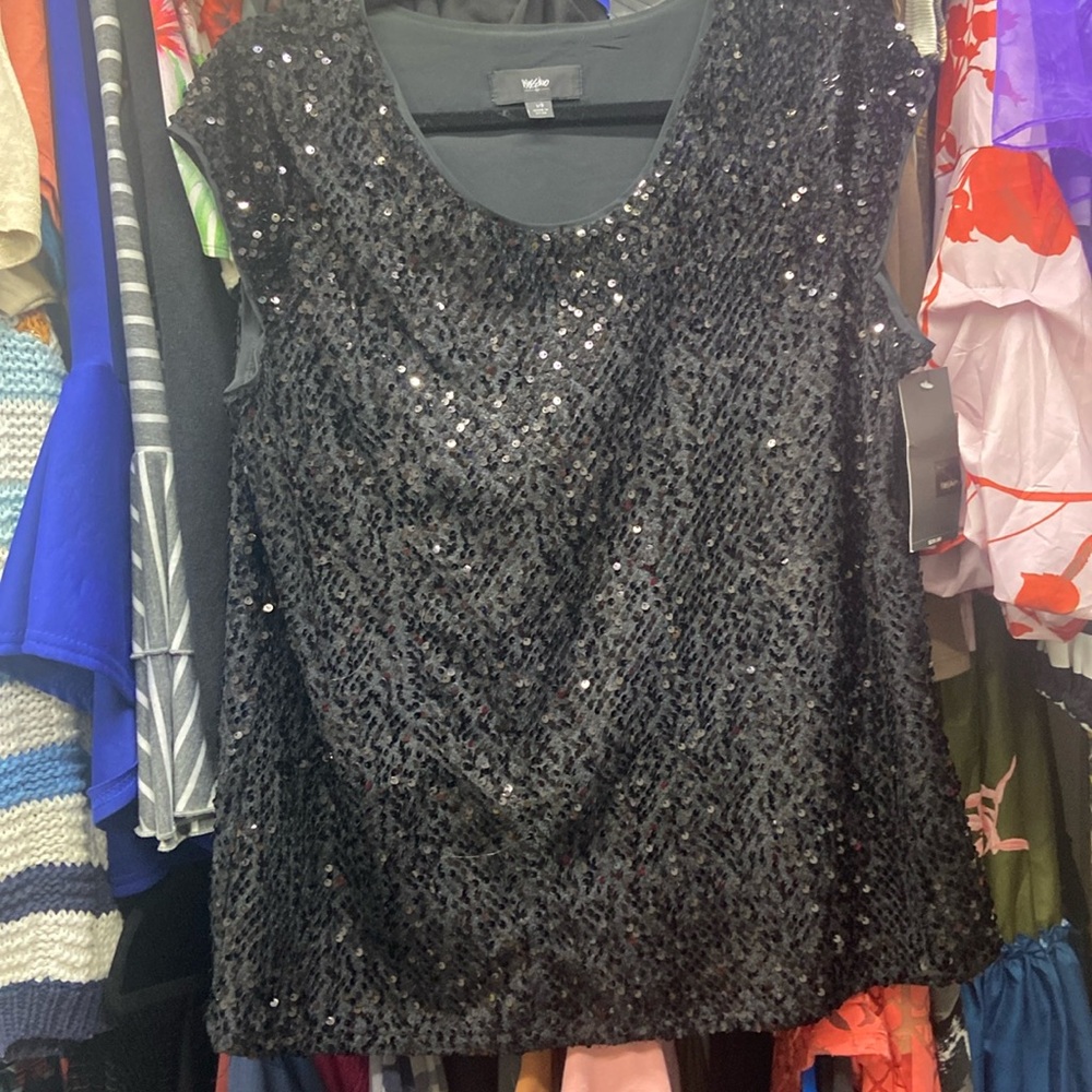 Sequins black blouse